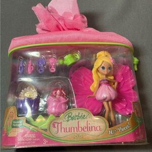 Vintage Barbie Thumbelina Pink Fairy Doll Set NEW